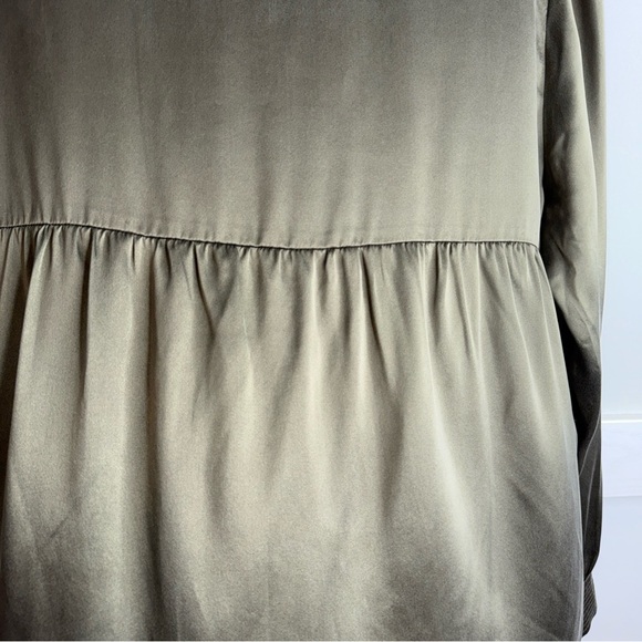 Ruti Sleek Olive Blouse 100% Silk for Women - Picture 9 of 9